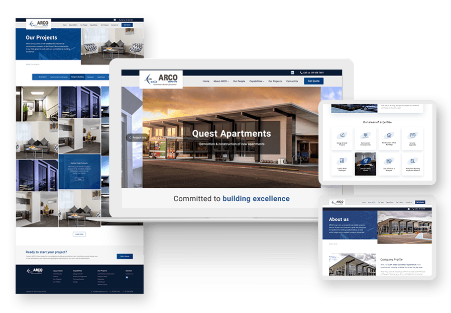 Bixolenatugo created the website for construction company ARCO to present their services